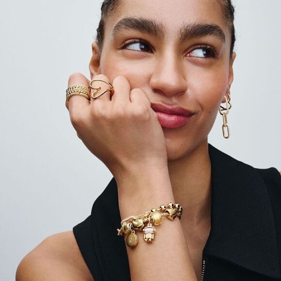 Pandora Golden Mini Murano Glass Charm - Picture 8 of 8